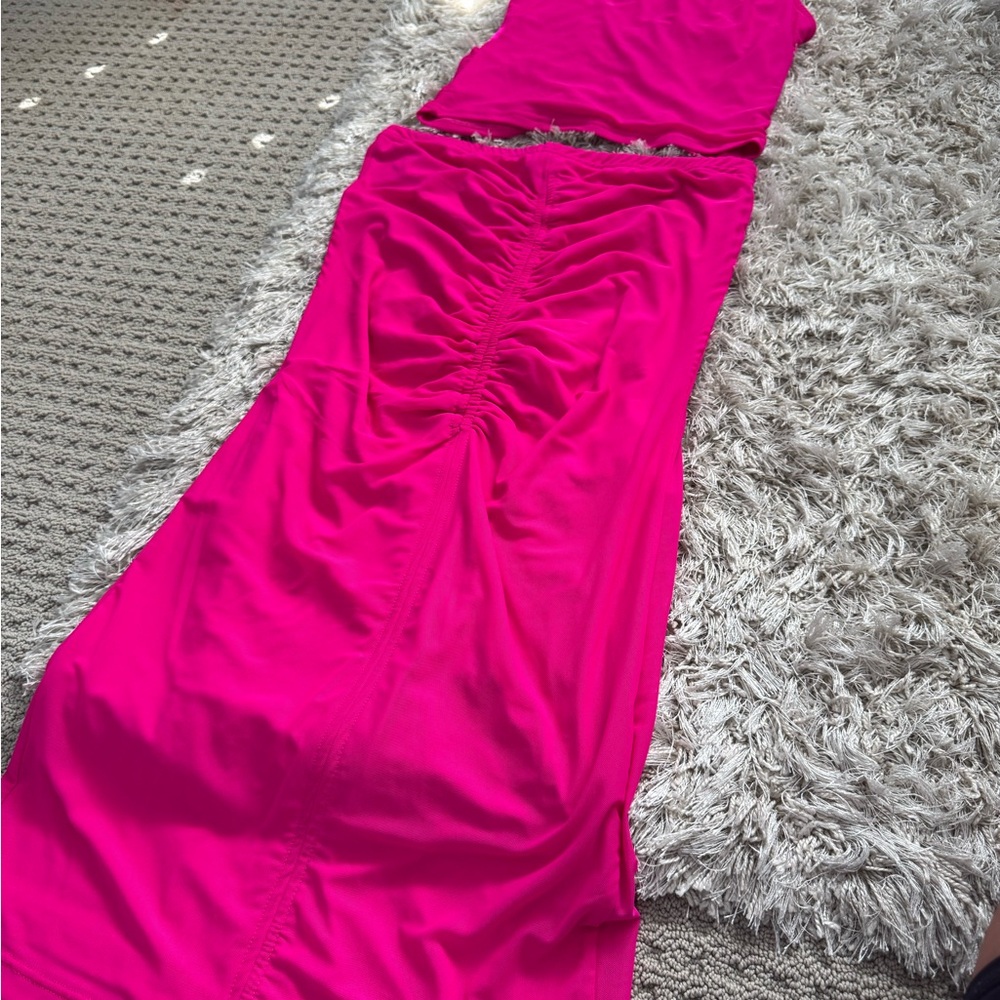 BB Dakota Fuchsia Pencil Skirt & Top Set